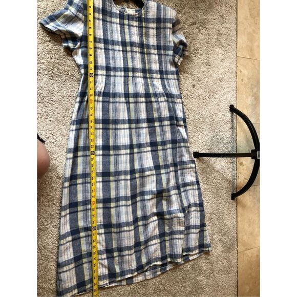 Positive Attitude Women’s Blue and White Plaid Short Sleeve Dress Size 12 - Picture 8 of 8